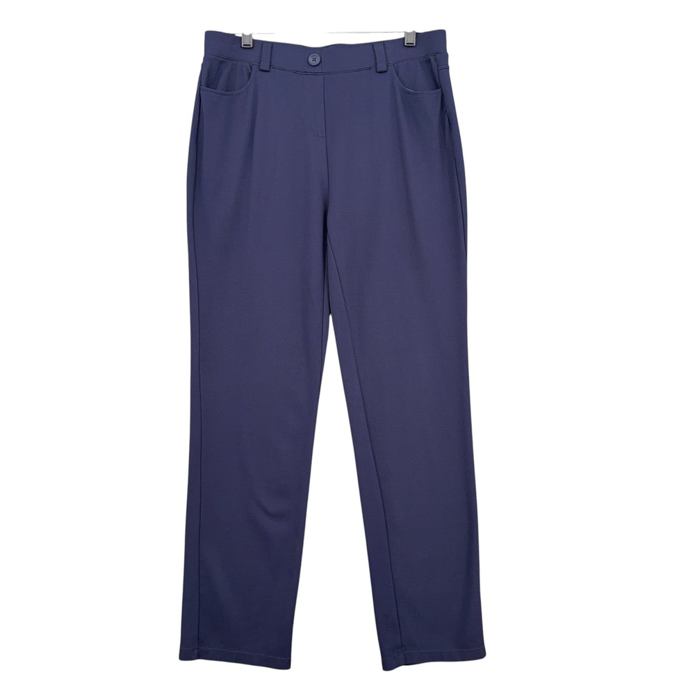 Tapata Dress Pants Women L Rayon Nylon Navy Blue